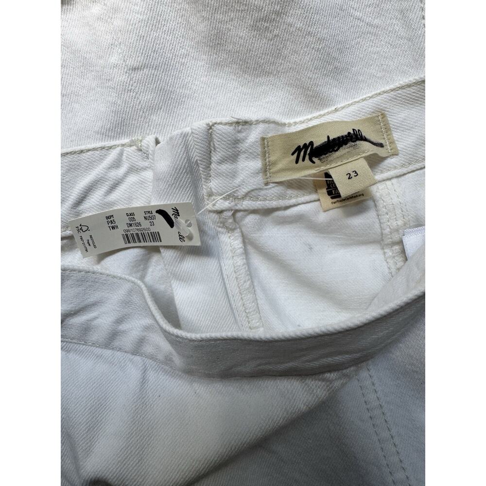 NWD Madewell Fluted Denim Midi Skirt Tile White Womens Size 23 - Picture 12 of 13